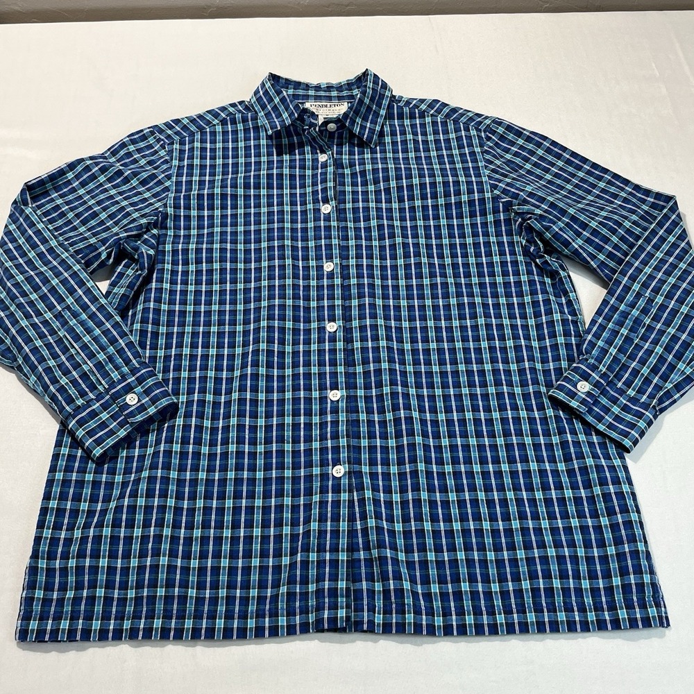 PENDLETON PLAID LONG SLEEVE BUTTON UP SHIRT MEDIUM 29685
